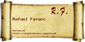 Rafael Ferenc névjegykártya