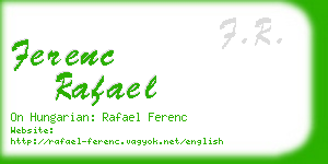 ferenc rafael business card